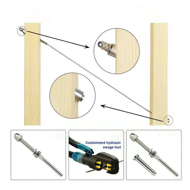 Stainless Steel Swage Stud Threaded Terminal